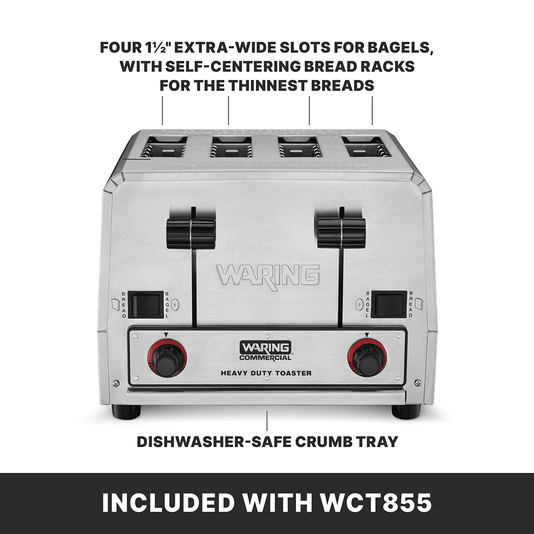 Heavy-Duty 4-Slot Switchable Bread and Bagel Toaster, 240 Volt